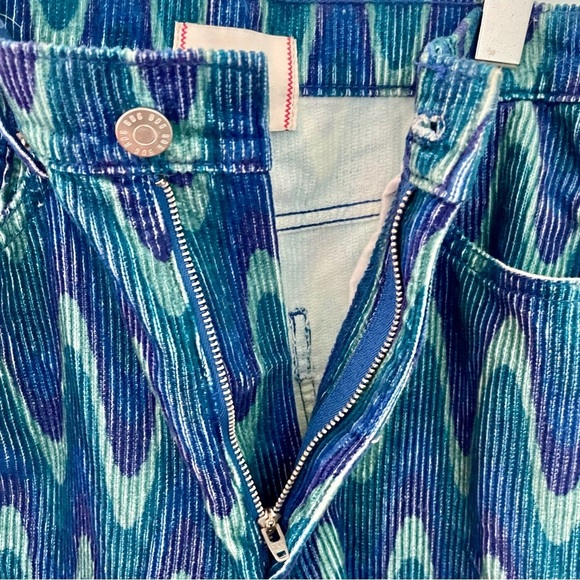 URBAN OUTFITTERS BDG HIGH & WIDE CORDUROY PANTS - BLUE MULTI WAVY LINE size 27 - Picture 9 of 12